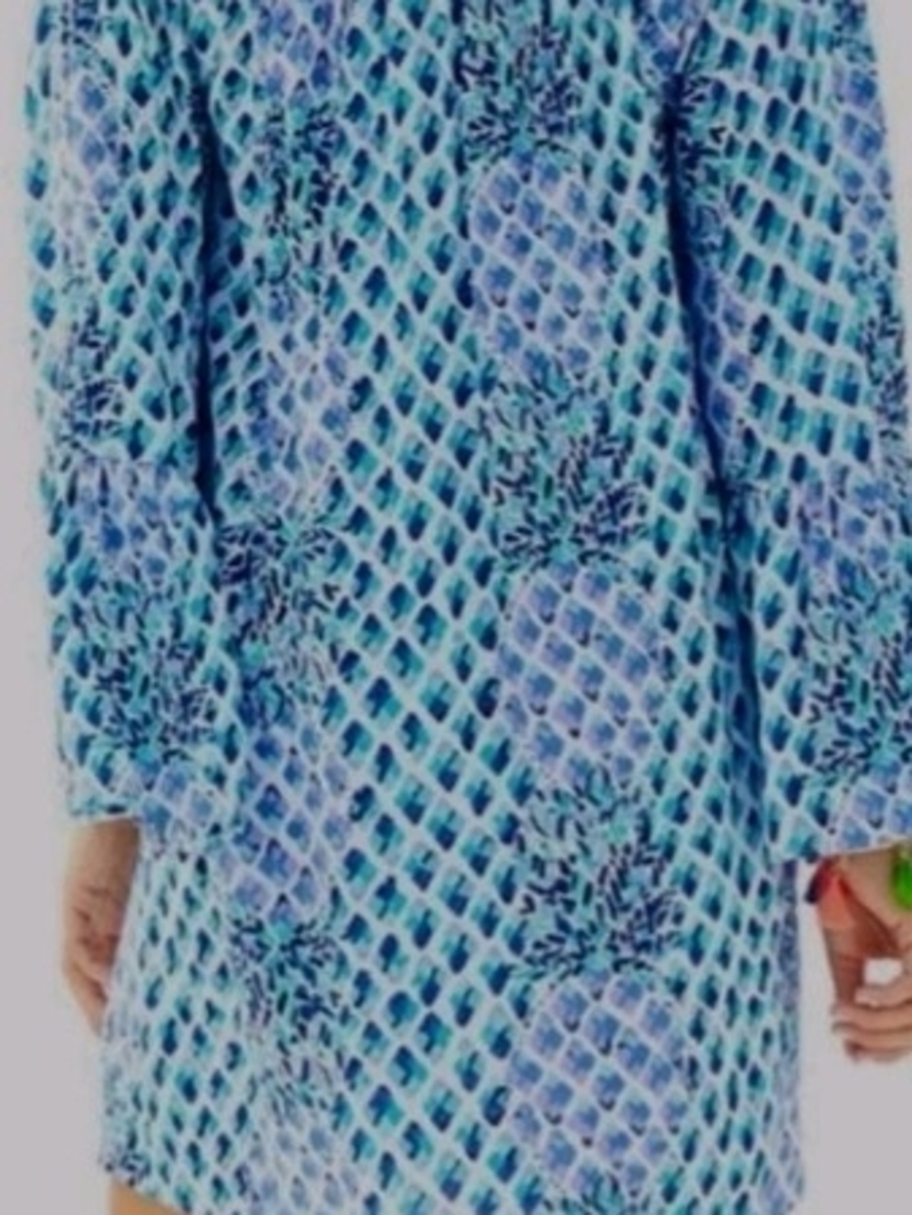 Lilly Pulitzer Blue Aqua Lattice Mini Dress